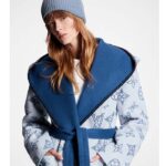 Louis Vuitton Women LV Flight Mode Reversible Signature Short Hooded Wrap Coat Teal - Image 8