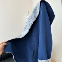 Louis Vuitton Women LV Flight Mode Reversible Signature Short Hooded Wrap Coat Teal (3)
