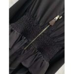 Louis Vuitton Women LV Long-Sleeved Tiered Dress Silk Viscose Elastane Black Regular Fit - Image 4