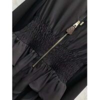 Louis Vuitton Women LV Long-Sleeved Tiered Dress Silk Viscose Elastane Black Regular Fit (10)