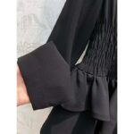 Louis Vuitton Women LV Long-Sleeved Tiered Dress Silk Viscose Elastane Black Regular Fit - Image 9