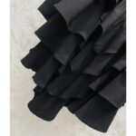 Louis Vuitton Women LV Long-Sleeved Tiered Dress Silk Viscose Elastane Black Regular Fit - Image 5