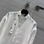 Louis Vuitton Women LV Monogram Lavaliere Button Sleeve Blouse White Silk Regular Fit - Bild 5