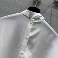 Louis Vuitton Women LV Monogram Lavaliere Button Sleeve Blouse White Silk Regular Fit (6)