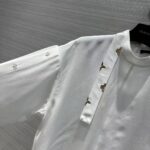 Louis Vuitton Women LV Monogram Lavaliere Button Sleeve Blouse White Silk Regular Fit - Bild 6