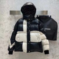 Louis Vuitton Women LV SKI Abstract Monogram Flower Puffer Jacket Black White (7)