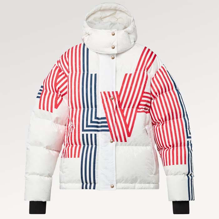 Louis Vuitton Women LV SKI LV Stripes Puffer Jacket Monogram Jacquard Polyamide White