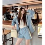 Louis Vuitton Women LV Shiny Monogram Short Parka Ice Blue Regular Fit - Bild 12