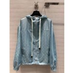 Louis Vuitton Men LV Shiny Monogram Short Parka Ice Blue Regular Fit - Bild 2