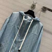 Louis Vuitton Women LV Shiny Monogram Short Parka Ice Blue Regular Fit (9)