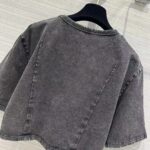 Louis Vuitton Women LV Snap Button T-Shirt Cotton Metal Grey Regular Fit - Image 4