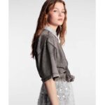 Louis Vuitton Women LV Snap Button T-Shirt Cotton Metal Grey Regular Fit - Image 13