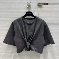 Louis Vuitton Women LV Snap Button T-Shirt Cotton Metal Grey Regular Fit (14)