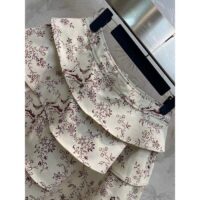 Louis Vuitton Women LV Unicorn Print Flounce Skirt Cotton Silk Sandy Beige Regular Fit (4)