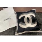 Chanel Unisex CC Cushion Cotton Wool Tweed Beige Black Multifunction - Bild 10