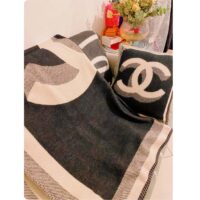 Chanel Unisex CC Pillow Cotton Wool Tweed Beige Black Multifunction (6)