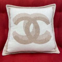 Chanel Unisex CC Pillow Cotton Wool Tweed Beige Sandy Multifunction (3)