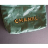 Chanel Women CC 22 Mini Handbag Shiny Calfskin Gold-Tone Metal Turquoise Ref. AS3980 B08037 NS837 (2)