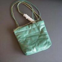 Chanel Women CC 22 Mini Handbag Shiny Calfskin Gold-Tone Metal Turquoise Ref. AS3980 B08037 NS837 (2)