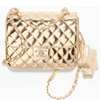 Chanel Women CC Backpack Star Coin Purse Mirror Calfskin Metallic Calfskin Gold-Tone Metal (10)