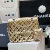 Chanel Women CC Backpack Star Coin Purse Mirror Calfskin Metallic Calfskin Gold-Tone Metal (10)