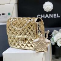 Chanel Women CC Backpack Star Coin Purse Mirror Calfskin Metallic Calfskin Gold-Tone Metal (10)