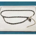 Chanel Women CC Belt Gold Metal Black Calfskin Leather Chanel Heart Shape Logo – Bild 2