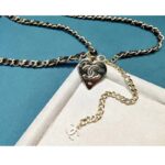 Chanel Women CC Belt Gold Metal Black Calfskin Leather Chanel Heart Shape Logo – Bild 5