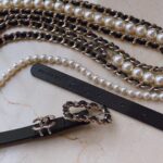 Chanel Women CC Belt Gold Metal Resin Glass Pearls Strass Black Calfskin Leather - Image 6