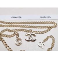 Chanel Women CC Belt Gold Tone Metal Black Chanel Logo (7)