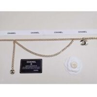 Chanel Women CC Belt Gold Tone Metal Black Chanel Logo (7)