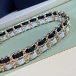 Chanel Women CC Belt Gold Tone Metal Black White Calfskin Lambskin Leather – Bild 7