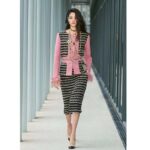 Chanel Women CC Belt Gold Tone Metal Black White Calfskin Lambskin Leather – Bild 12