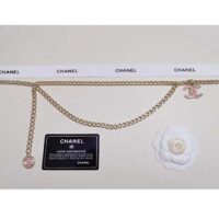 Chanel Women CC Belt Gold Tone Metal Pink Chanel Logo (1)