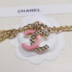 Chanel Women CC Belt Gold Tone Metal Pink Chanel Logo - Bild 8