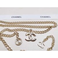 Chanel Women CC Belt Gold Tone Metal Pink Chanel Logo (1)