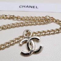 Chanel Women CC Belt Gold Tone Metal Pink Chanel Logo (1)