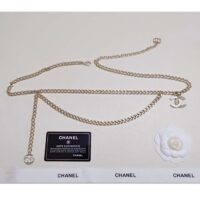 Chanel Women CC Belt Gold Tone Metal White Chanel Logo (1)