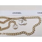 Chanel Women CC Belt Gold Tone Metal White Chanel Logo - Image 7