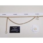 Chanel Women CC Belt Gold Tone Metal White Chanel Logo - Image 2