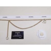 Chanel Women CC Belt Gold Tone Metal White Chanel Logo (1)