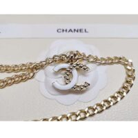Chanel Women CC Belt Gold Tone Metal White Chanel Logo (1)