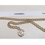 Chanel Women CC Belt Gold Tone Metal White Chanel Logo - Image 9