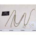 Chanel Women CC Belt Gold Tone Metal White Chanel Logo - Image 3