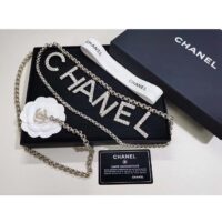 Chanel Women CC Belt Gold Tone Metal White Crystal Glass Diamond Chanel Logo (5)