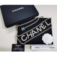 Chanel Women CC Belt Gold Tone Metal White Crystal Glass Diamond Chanel Logo (5)