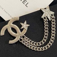 Chanel Women CC Brooch Metal Resin Diamantés Stars Gold Tone Metal (7)