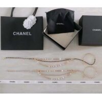 Chanel Women CC Chain Belt Gold Metal Resin Glass Pearls Strass Black Calfskin Leather (12)