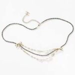 Chanel Women CC Chain Belt Gold Metal Resin Glass Pearls Strass Black Calfskin Leather