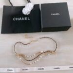 Chanel Women CC Chain Belt Gold Metal Resin Glass Pearls Strass Black Calfskin Leather - Image 2